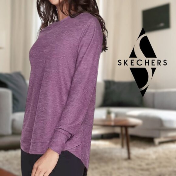 Skechers GoWalk | Long Sleeve Brushed Tunic Top | Purple | NWT - Picture 2 of 3